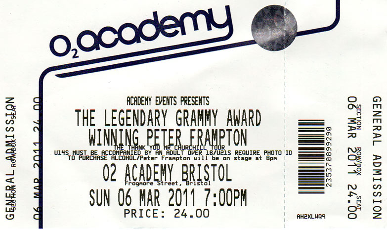 PETER FRAMPTON Ticket